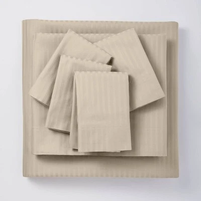 Juego de sábanas Threshold 400 hilos algodón damasco 6 piezas sofisticado Foto 1 de 4