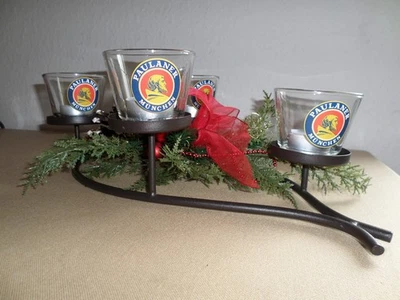 Paulaner  Adventskranz Geburtstag Wintergarten Teelichthalter Windlicht Advent - Bild 1 von 4