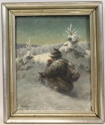Winterabend im Revier Ölgemälde Ernst Ludwig VON ASTER (1902-1986)   (GV885) - Bild 1 von 4