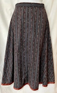 VTG 70s Gunne Sax Prairie Cottage Boho Dark Floral Tapestry Calico Lace Skirt XS - Picture 1 of 15