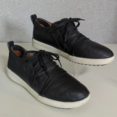OluKai Malua Li Leather Waterproof Shoes 9.5 Black Lace Up Sneakers - Image 1 of 4