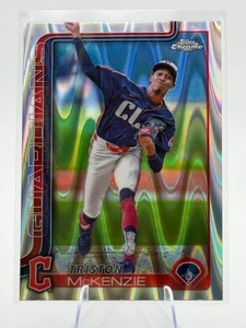 Triston McKenzie 2025 Topps Chrome Raywave Refractors Cleveland Guardians - Bild 1 von 2