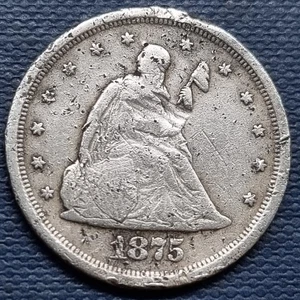 1875 S Twenty Cent Piece 20c Better Grade VF + Details #94636 - Picture 1 of 2