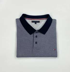 Herren Poloshirt dunkelblau Tommy Hilfiger 5XL XXXXXL geometrisches Logo Baumwolle A - Bild 1 von 12