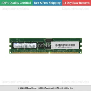 05126406-35 Edge Memory 1GB DDR Registered ECC PC-3200 400Mhz 1Rx4 - Picture 1 of 1