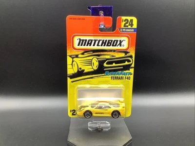 1996 MATCHBOX SUPERFAST #24 YELLOW FERRARI F40 NEW - Image 1 of 4