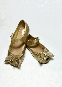 Scarpe da ballo Mini Melissa oro glitter farfalla ragazza MELFLEX PVC taglia 10 - Foto 1 di 13