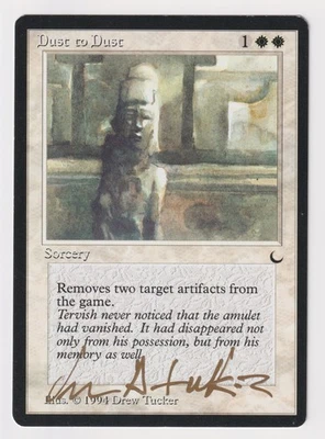 Gold Signed Dust to Dust LP The Dark Artist Drew Tucker 1994 MTG Magic Vintage! - Image 1 of 2