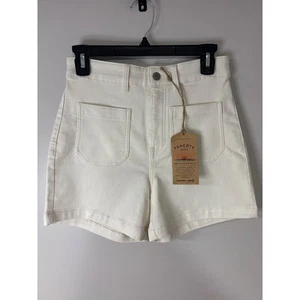 Faherty Brand Stretch Terry Pocket Shorts Womens Size 25 Egret Ivory - Picture 1 of 8