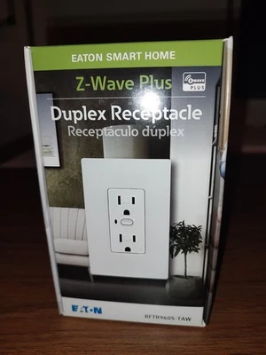 Eaton RFTR9605-TWS Z-Wave Plus Wireless Duplex Receptacle Outlet - White - Image 1 of 4