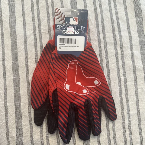 Boston Red Sox Two Tone Adult Size Gloves [NEW] MLB Work Gloves Cover