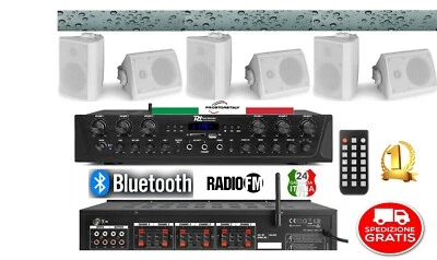 KIT AUDIO FILODIFFUSIONE PER ESTERNI VOLUME SEPARABILE 6 ZONE BLUETOOTH RADIO FM - Immagine 1 di 4