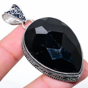 Ciondolo gioiello fatto a mano in argento 925 con pietra preziosa spinello... - Foto 1 di 3