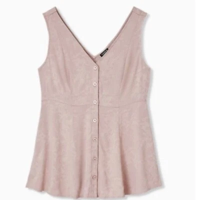 TANQUE DELANTERO BOTÓN JACQUARD AJUSTE TÓRRIDO Y ACAMPANADO NUEVO CON ETIQUETAS DOBLADILLO PEPLUM CERVATILLO Talla 2X Foto 1 de 4