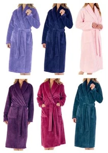 Dressing Gown Slenderella Ladies Zig Zag Robe Shawl Collar Wrap Fleece Housecoat - Picture 1 of 82