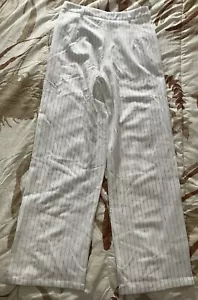 Women’s High Rise White Pin Stripe Wide-Leg Dress Pants Size 8 - Picture 1 of 6