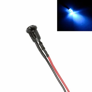 White Pre Wired 3mm LED + Bezel Holder Light Lamp 12V - Picture 1 of 1