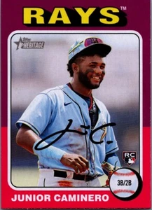 2024 Topps Heritage #267 Junior Caminero RC Tampa Bay Rays - Foto 1 di 2