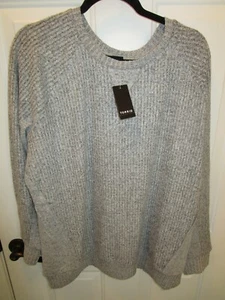TORRID BRUSHED WAFFLE HEATHER GRAY L/S SWEATSHIRT SWEATER NEW - Picture 1 of 5