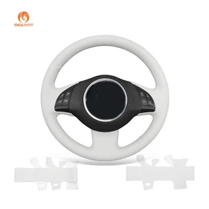 MEWANT White Faux Leather Steering Wheel Cover for Fiat 500 2007-2015 500e 500C - Imagen 1 de 10