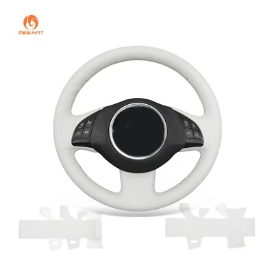 MEWANT White Faux Leather Steering Wheel Cover for Fiat 500 2007-2015 500e 500C - Image 1 of 4