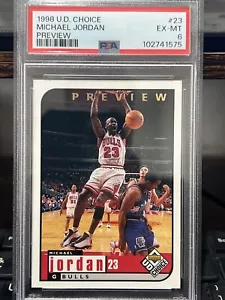 1998-99 Upper Deck UD Choice Preview - #23 Michael Jordan PSA 6 LOW POP - Bild 1 von 5