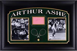Arthur Ashe  Horizontal FRMD Collectible with 2.5'' x 3.5'' Signed Cut-PSA/DNA