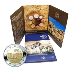 Malta Coins Set 2016 Euro 9 Coins with 2 Euro Ggantija Temple Year Set BU 03070 - Picture 1 of 1