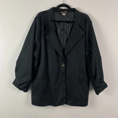 XCVI Jacket Womens 2X Black Blazer Ruched Minimalist Career - Image 1 of 4