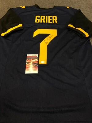 WEST VIRGINIA MOUNTAINEERS WILL GRIER AUTOGRAPHED SIGNED JERSEY JSA COA    - Image 1 of 3