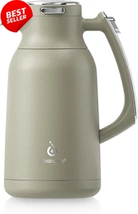 Vacuum Insulated Coffee Carafe - 2 Liters Stainless Steel Thermal Tea Pot - Picture 1 of 12