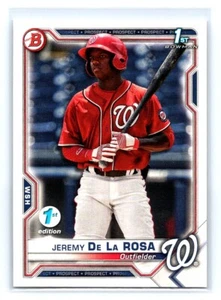 2021 Topps 1st Bowman 1st Edtion Jeremy De La Rosa Washington Nationals #BFE25 - Picture 1 of 2