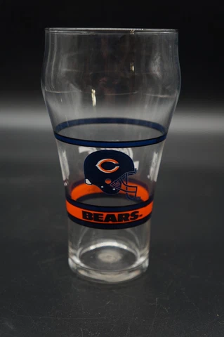Vintage Chicago Bears Drinking Glass Cup Tumbler NFL Football 16oz Coca Cola Cover