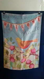 Carson doppelseitige Hausfahne, Welcome Friends, Vögel, Frühling - Bild 1 von 1