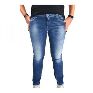 Replay Damen Hose Jeans  Katewin Slim Fit Blau - Mid Blue