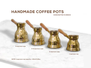 Coffee pot Handmade Copper briki-Greek-Turkish-Arabic coffee + free coffee 100g! - Picture 1 of 9