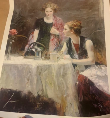 Lienzo PINO Daeni Edición Limitada "Después de Cena" Firmado Numerado Certificado de Autenticidad NUEVO S/N Foto 1 de 3