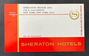 SHERATON MOTOR INN Hotel luggage label NEW YORK United States USA - Picture 1 of 2