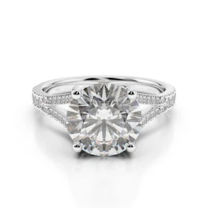 Round Cut 2.25 Ct Lab Grown Diamond Wedding Ring Solid 14K White Gold size 6 - Picture 1 of 6