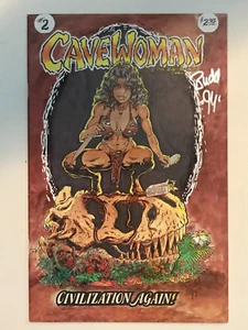 CAVEWOMAN #2 VF+ BASEMENT COMICS 1993 SIGNED BUD ROOT - Picture 1 of 2