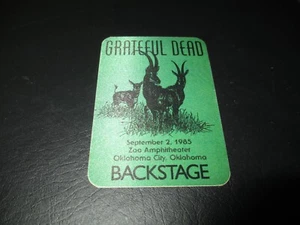 GRATEFUL DEAD BACKSTAGE PASS ZOO AMPHITHEATER OKLAHOMA CITY SEPTEMBER 9/2/1985 - Picture 1 of 2