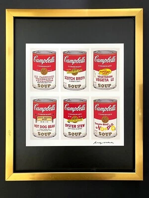 🔥ANDY WARHOL | CAMPBELL'S SUPPE SIGNIERT VINTAGE DRUCK | MONTIERT UND GERAHMT - Bild 1 von 3