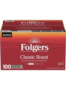 NUEVO café tostado clásico Folgers (100 quilates) ENVÍO GRATUITO - Imagen 1 de 4
