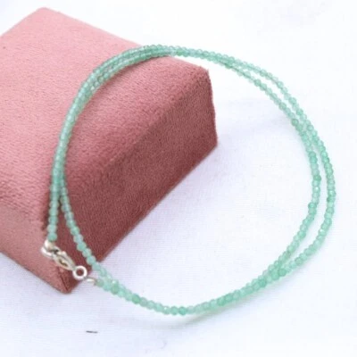 A+ Delicados collares de cuentas redondas facetadas de calcedonia aguamarina 18"" regalo para mujer Foto 1 de 4