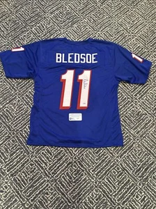 DREW BLEDSOE Signed Autograph Custom NFL New England Patriots JERSEY - COA - Picture 1 of 6