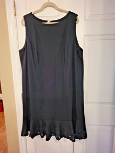 NWT Talbots RSVP Dress Womens 20W Cocktail Elegant Navy-Blue Sleeveless Ruffle - Picture 1 of 2