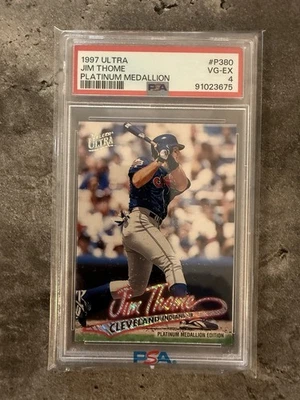 Ultra Platinum Medallion Jim Thome 1997 #380 PSA 4 HOF solo 1 superior Foto 1 de 2