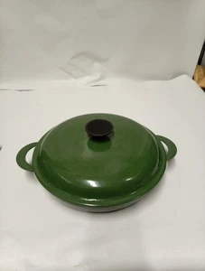 Cazuela Le Creuset 26 cm verde poco profunda horno holandés olla de hierro fundido - Imagen 1 de 12