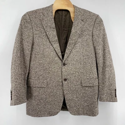 Canali Exclusive Mens 44 Wool Silk Blend Tweed Blazer Jacket Made in Italy Brown - Image 1 of 4