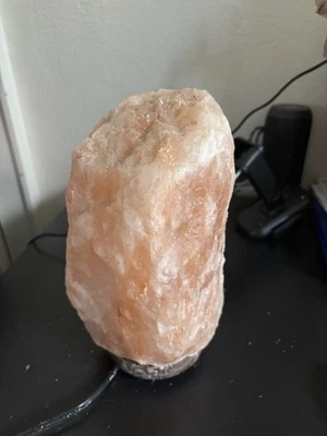 Lámpara de Sal Rosa del Himalaya con Interruptor de Atenuación, 7" de Altura, Lámpara de Noche de Mesa Foto 1 de 2